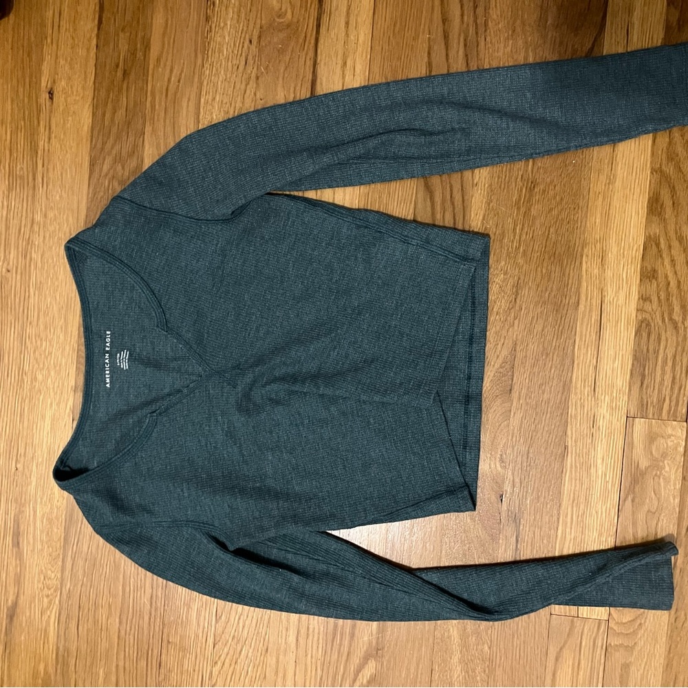 Dark Green Long Sleeve Top